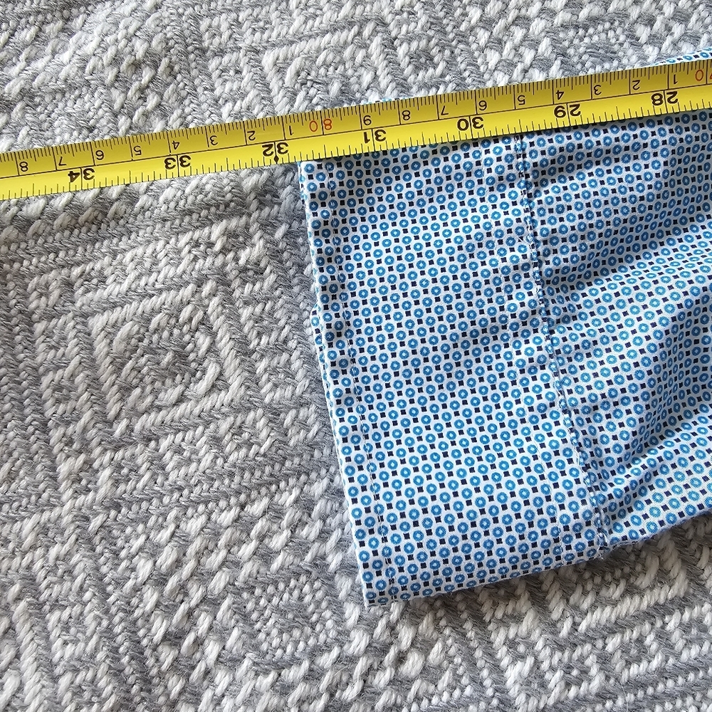 Express Men's Blue Pattern Button Down Fitted Cas… - image 8